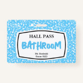 Badge livre de composition laissez-passer de salle de ba (Dos)