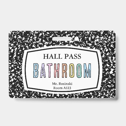 Badge livre de composition salle de bain col lanyard (Avant)