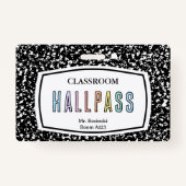 Badge livre de composition salle de classe col lanyard (Devant)