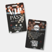 Badge Livre d'événements VIP QR Code personnalisé (Avant & arrière)