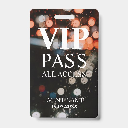 Badge Livre d'événements VIP QR Code personnalisé (Avant)