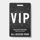Badge LIVRE VIP Black Glitter Event (Arrière)