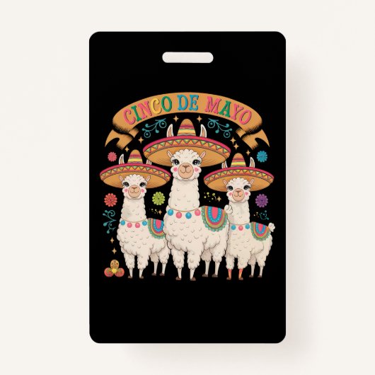 Badge Llama Funny Cinco De Mayo Fête (Devant)