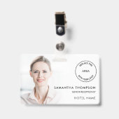 Badge Logo blanc de superposition de photo d'identité d' (Avant avec clip)