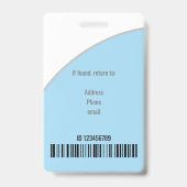 Badge Logo bleu clair simple Code à barres Infirmière in (Arrière)