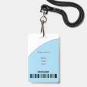 Badge Logo bleu clair simple Code à barres Infirmière in (Arrière avec lanière)