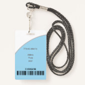 Badge Logo bleu clair simple Code à barres Infirmière in (Derrière avec lanière)