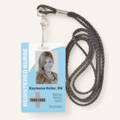 Badge Logo bleu clair simple Code à barres Infirmière in (Devant avec lanière)