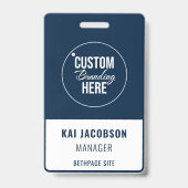 Badge Logo bleu de l'employé de l'entreprise Carte d'ide (Avant)
