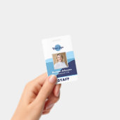 Badge Logo bleu et blanc moderne Nom de l'employé (Manuel / portable)