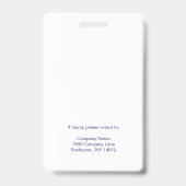 Badge Logo bleu et blanc moderne Nom de l'employé (Arrière)