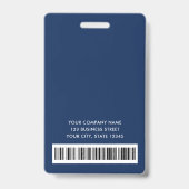 Badge Logo bleu foncé faux argenté nom de l'employé (Back)