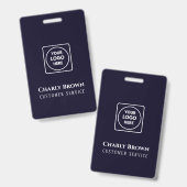 Badge Logo bleu marine | ID employé professionnel modern (Avant & arrière)