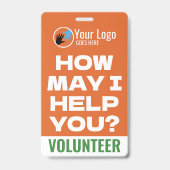Badge Logo Charitable Bénévole Orange & Bleu Convivial (Avant)