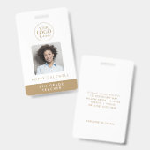 Badge Logo Chic Gold Photo Employé ou ID enseignant (Front & Back)