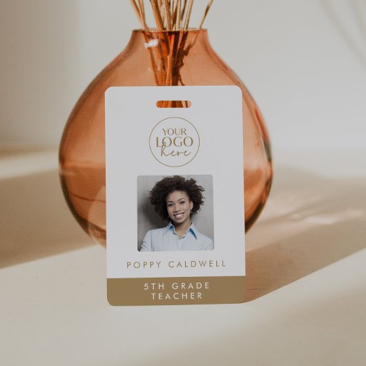 Badge Logo Chic Gold Photo Employé ou ID enseignant