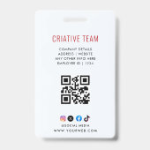Badge Logo classique de code-barres pour carte d'identit (Arrière)