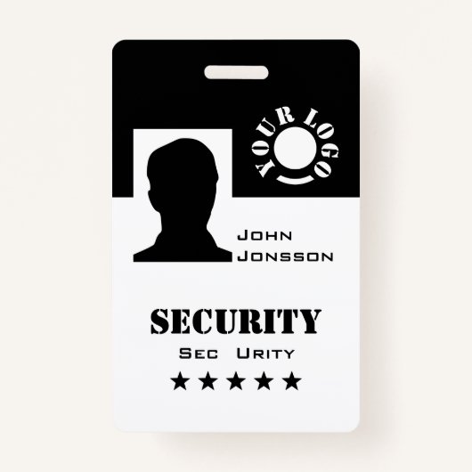 Badge Logo classique en noir et blanc Modèle de code pho (Devant)