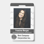 Badge Logo Code barre photo personnalisé de l'employé de (Avant)