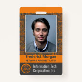 Badge Logo Code barre photo personnalisé de l'employé in (Devant)