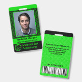 Badge Logo Code barre photo personnalisé de l'employé in (Avant & arrière)