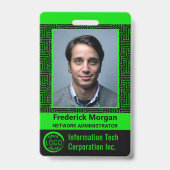 Badge Logo Code barre photo personnalisé de l'employé in (Avant)