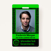 Badge Logo Code barre photo personnalisé de l'employé in (Devant)