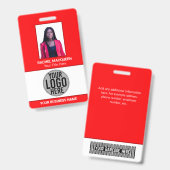 Badge Logo Code-barres de l'employé Nom de l'entreprise (Avant & arrière)