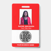 Badge Logo Code-barres de l'employé Nom de l'entreprise (Avant)