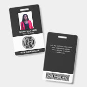 Badge Logo Code-barres de l'employé Nom de l'entreprise (Avant & arrière)