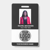 Badge Logo Code-barres de l'employé Nom de l'entreprise (Avant)