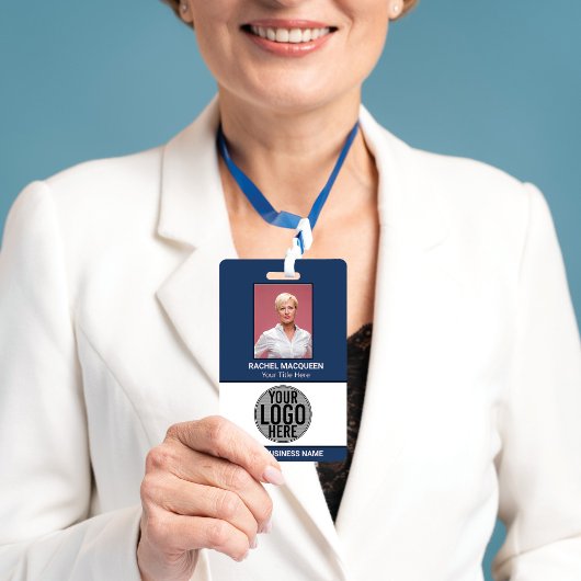 Badge Logo Code-barres de l'employé Nom de l'entreprise