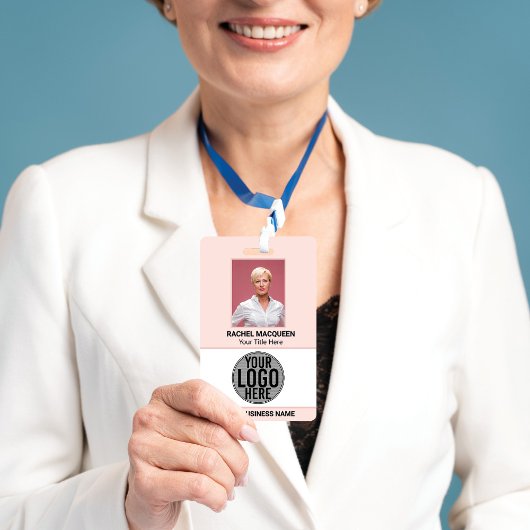 Badge Logo Code-barres de l'employé Nom de l'entreprise