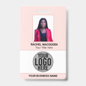 Badge Logo Code-barres de l'employé Nom de l'entreprise (Avant)