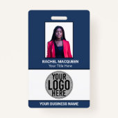 Badge Logo Code-barres de l'employé Nom de l'entreprise (Devant)