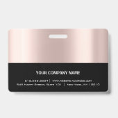 Badge Logo Code-Barres Employé Nom Scanner Bande Rose (Arrière)