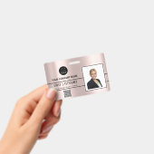 Badge Logo Code-Barres Employé Nom Scanner Bande Rose (Manuel / portable)