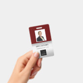 Badge Logo Code-Barres Employé Nom Scanner Gris Bourgogn (Manuel / portable)