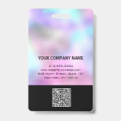 Badge Logo Code-Barres Employé Nom Scanner Ombre Vertica (Arrière)