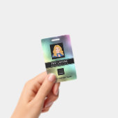 Badge Logo Code-Barres Employé Nom Scanner Vertical Holo (Manuel / portable)