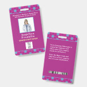 Badge Logo Code-Barres Photo de l'Employé Médical Person (Avant & arrière)