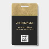 Badge Logo commercial or personnalisé en or Code-barres (Arrière)