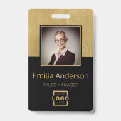 Badge Logo commercial or personnalisé en or Code-barres (Avant)