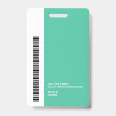 Badge Logo couleur moderne personnalisé, nom de l'employ (Arrière)