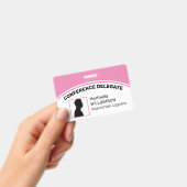 Badge Logo customisé ID photo Délégué PINK (Handheld)