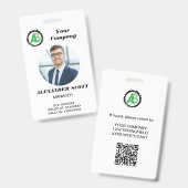 Badge Logo d'affaires Personnel employé qr Code (Avant & arrière)