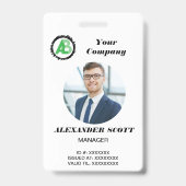 Badge Logo d'affaires Personnel employé qr Code (Avant)