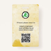 Badge Logo d'affaires Personnel employé qr Code (Dos)