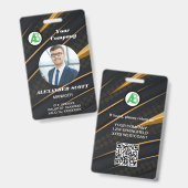 Badge Logo d'affaires Personnel employé qr Code (Recto et verso)