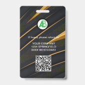 Badge Logo d'affaires Personnel employé qr Code (Dos)
